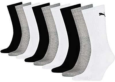 PUMA 9 pair Sport Socks Tennis Socks Gr. 35-49 Unisex, Farben:325 - white/grey/black, Socken & Strümpfe:47-49