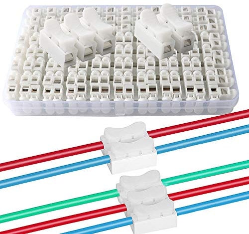 QitinDasen 62Pcs Premium Connettore Molla Rapido, Morsetto a Molla Connettore, Kit Morsettiera Molla Rapido (50Pcs CH2 + 12Pcs CH3)