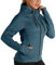icyzone Damen Sportjacke Laufjacke voll Zip Trainingsjacke mit Kapuze, Fitness Hoodie Langarm Shirt im Winter (L, Blau)