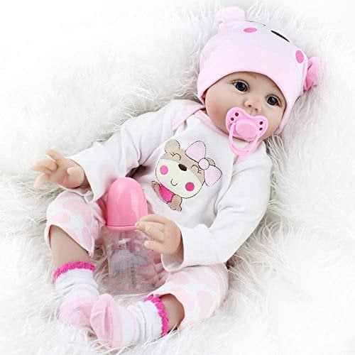 ZIYIUI 55cm Lebensecht Reborn Babys Doll Puppen Silikon Mädchen Reborn Babypuppen Junge Realistische Puppe Kinder Spielzeug (1)