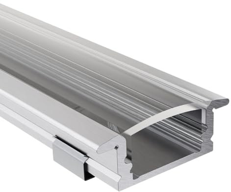 Alumino | LED Aluminiumprofil Eloxiert | 100 cm | Einbauprofil | Klare Abdeckung | für 16 mm LED-Streifen | kompatibel mit Philips Hue | Ems