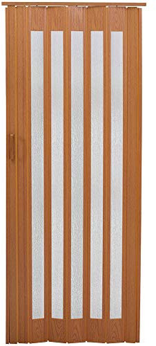 INMOZATA Folding Door PVC Plastic Internal Doors Sliding Concertina Door Panel Divider (Natural, Thickness 6mm)