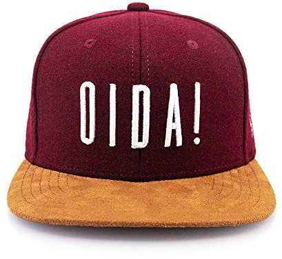 Du Hirsch Bayerisches Snapback Cap Oida Weinrot Filz One Size