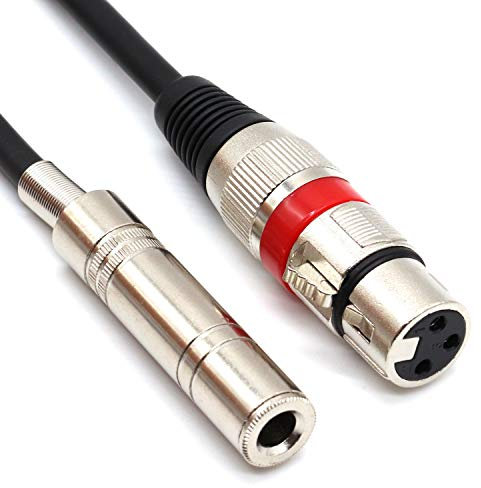 SiYear Cable adaptador hembra de 6,35 mm a XLR hembra, cable de interconexión TS/TRS a XLR de 3 pines (1,5 m)