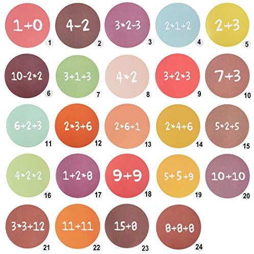 Oblique Unique® 24 Adventskalender Sticker Zahlen Aufkleber für Weihnachten zum Basteln und Verzieren - wählbar (Mathe Mix)