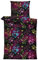 one-home Bettwäsche Mikrofaser Garnitur Bettbezug modern viele Muster mit Reißverschluss, Farbe:Blumen schwarz, Größe:2 teilig 135x200 cm