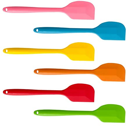 Egurs Spatola in silicone, 6 pezzi, piccola spatola per pasta di zucchero, per cucinare e cuocere i cibi