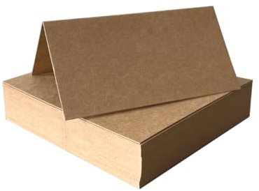 PuK Krämmer GmbH Tischkarten Kraftpapier braun 50 Stück | blanko unbedruckt | 50, 100 oder 200 Stück Set | Tischkarten, Namensschilder, Platzkarten | für Hochzeit, Geburtstag uvm | selbst beschriften