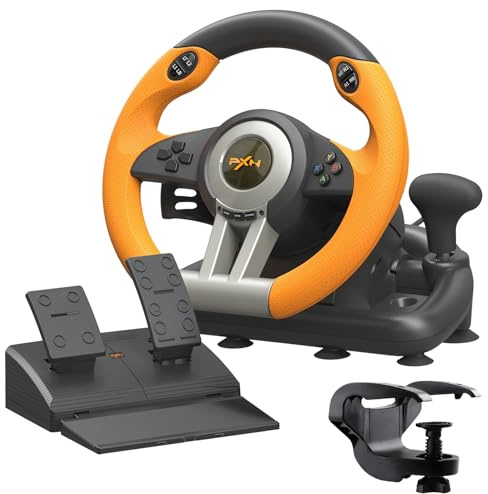 PXN PC Racing Wheel, V3 PRO 180 Degree Universal USB Car Sim Game Steering Wheel with Pedals for PC, Xbox One, Xbox Series S/X, PS3, PS4, Switch