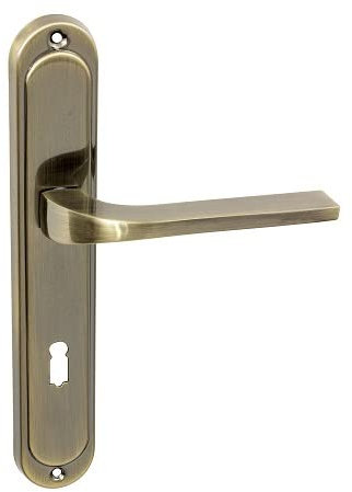 DOMINO Tipo M3 BB-Buntbart 72 - Picaporte para puertas de habitaciones con placa larga
