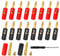 18 Stück 4mm Lautsprecher Bananenstecker, Bananen Stecker Gold Überzogener, mit Schraubendreher, für Lautsprecherkabel, Heimkino, Wandplatten (9 schwarz, 9 rot)