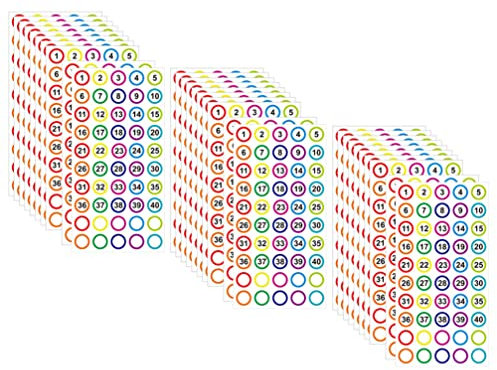 30 Bl?tter 1-40 Kleine Zahlenbezeichnungen Aufkleber Zahlen Runde Etiketten Aufkleber Selbstkleber Nummer Farbenfrohe Grenzaufkleber für Büro Schulgesch? Klassenzimmer