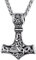JUZICHEN Martillo De Thor, Cadena Plata Hombre, Colgante Martillo Thor, Cadena Runas Vikingas Amuletos De Proteccion Hacha Vikinga, Vikingos Collar Plata Oro Negro, 60 Cm, Con Caja De Regalo (Plata)