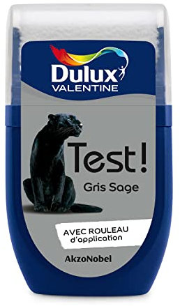 Dulux Valentine Peinture Testeur Crème de Couleur - Murs et Boiseries - Mat - Couleur Gris Sage 30 ml