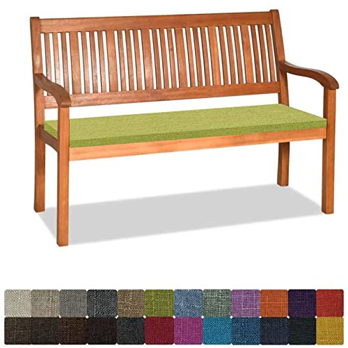 Orumrud Bankauflage Stuhlkissen Bankkissen mit Krawatte Waschbar,170x40x3cm,2 3 4-Sitzer Sitzkissen rutschfeste Auflage für Gartenbank,Küche,Terrasse Innen und Außenbereich,Grün,Dicker Leinenstoff