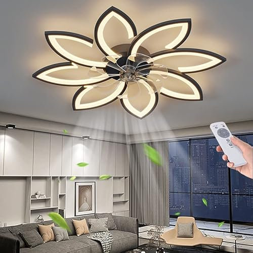 TMKOO Ceiling Fan with Lighting, 90CM Modern LED Dimmable Ceiling Light with Fan and Remote Control Quiet, Creative 8 Lights Design Ceiling Fan for Dining Room Living Room Bedroom