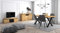 Skraut Home - Wohnzimmermöbel-Set | Tisch 170 X-Beine 8 Personen | Lowboard 140 | Sideboard/Buffetschrank 140 | Eiche und Schwarz | Industrieller Stil