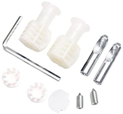 Emiif Pair of Zink Plated Fixing Bolts Kits for Wall Hung Toilet Wall Mounted Toilet Fixing Screw Replacement Kit-White
