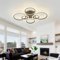 KeLuKes 80cm Moderne Led Deckenlampe Schlafzimmer, 6-Ring-Deckenlampen-Design, 60W Dimmbar Deckenleuchte mit Fernbedienung, 3000K-6000K, Schwarze Küchendeckenlampe