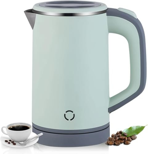 LATAFA 800ml Kettles Electric Travel Compact Travel Electric Kettles Cordless Fast Boil Quiet Electric Kettles Auto Shut-Off & Boil-Dry Protection Ideal for Home, Office, Hotel (Green)