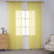BOYOUTH Tende trasparenti in voile tinta unita, con occhielli per finestra, per camera da letto, soggiorno, hotel, giallo, 2 pannelli, 130 x 260 cm