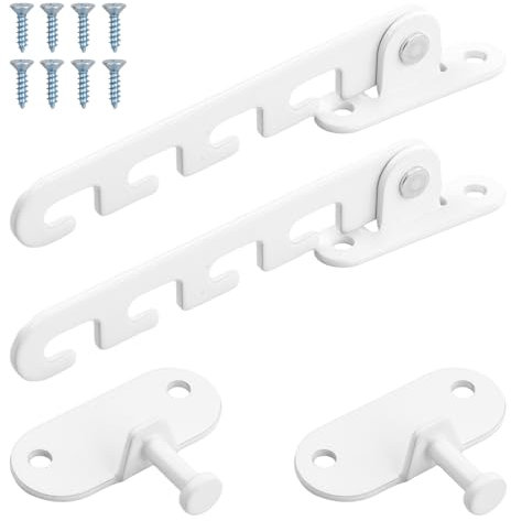 Anseom 2 Piezas Limitador de Ventana Abatible, Limitador Apertura Ventanas Retenedor Ventana con Tornillos, Bloqueo de Seguridad Restrictor de Ventana, para Ajustar Las Aberturas de Las Ventanas