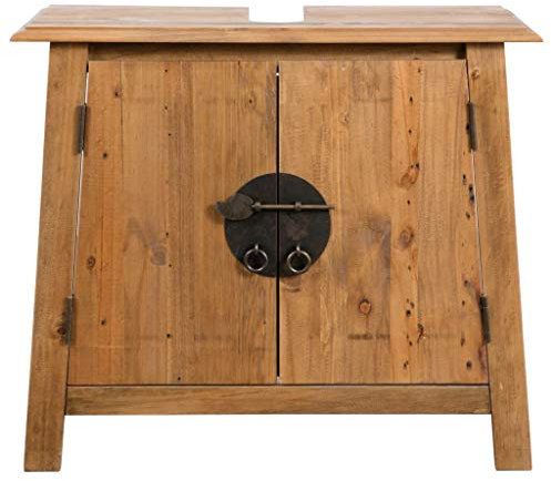 Toshilian Meuble sous Lavabo, Meuble sous Vasque Meuble de Salle de Bain Armoire sous Lavabo Placard sous Vasque Meuble-lavabo de Salle de Bains pin Massif 70x32x63 cm