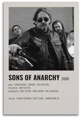 DATOZA Sons of Anarchy Minimalist Poster Dekorative Malerei Leinwand Wandkunst Wohnzimmer Poster Schlafzimmer Malerei,Wandkunst Bilddruck Moderne Familienzimmer Dekor 12x18inch(30x45cm)