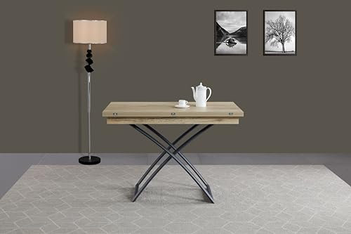 VOLERO' ; Odisseo Medium, Mesa de Centro Convertible en Mesa de Comedor. Sistema de Subida y Bajada. (Roble)