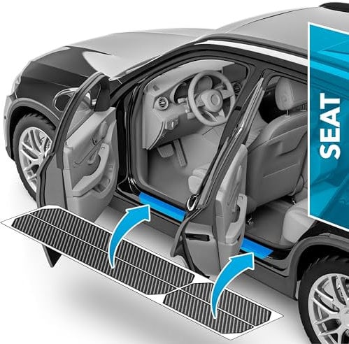 uProtect Auto Einstiegsleisten Schutz für Seat Arona 1 (I) KJ7 I 2017-2025 - Schutzfolie Autotür Zubehör Zierleisten Lackschutzfolie Carbon Schwarz