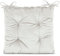 AmeliaHome Stuhlkissen mit Bändern 40x40 cm Sitzkissen Samt Velvet Optik Aleksa Weiß