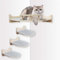 Kletterwand Katzen, Katzentreppe Wand 3 Katzenstufen inkl Einer Katzenliege für die Ecke, Katzenwandparkour mit rutschfestem Filz, Katzen Kletterwand Set[Katzenliege-Naturholz]