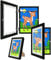 Black a4 Picture Frame, 2 Pack Wooden Art Frames for A4 Paper, Horizontal and Portrait Kids Artwork Diaplay, Easy Change, Magnetic Toddler Opening, Table Mount, Childrens Drawings Storage Wall Holder