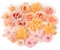 MWOOT 20 Stück Künstliche Blumenköpfe, Kunstblumen Klein, Blumen für Handwerk, Gefälschte Rosen Pfingstrose für DIY Hochzeit Party Festival Haus Garten Dekoration, Kunstblumen Deko(Orange)