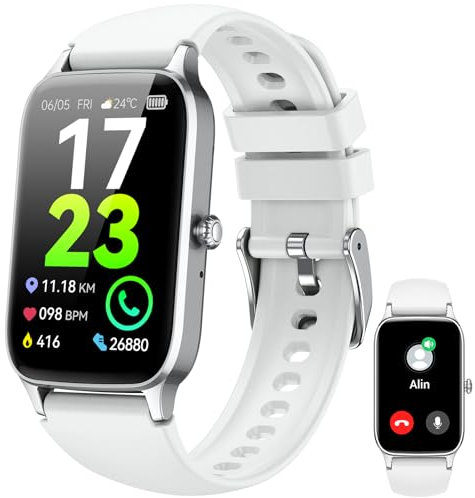 Smartwatch Herren Damen, 1,57 HD Fitnessuhr Damen mit Telefonfunktion, Wasserdicht Smart Watch 110+ Sportmodi, Fitness Tracker mit Herzfrequenz Schlafmonitor Schrittzähler, Sportuhr für Android iOS