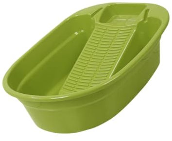 Sharplace Leichtes Handwaschbecken, Wäschebecken, tragbarer, Rutschfester Mehrzweck-Waschzuber für zu Hause, mit integriertem Waschbrett, GRÜN