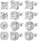 4 Paar Quadratische Zirkonia Ohrstecker Herren Frauen，Ymapinc Ohrstecker Set Silber Ohrringe Herren Damen Hypoallergene Quadratisch Rund Tropfen