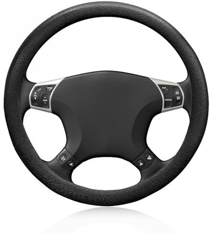 34-38 CM Cubierta del Volante del Automóvil, Funda Volante Coche Universal en Silicona, Funda Volante Coche Antideslizante, Cubre Volante Suave y Elegante para Automóvil SUV Camión Ligero(Negro)