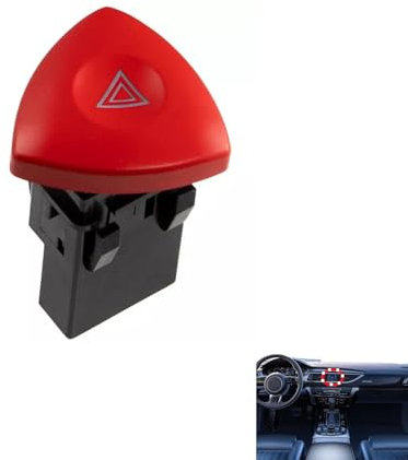 Interruptor Luces de Emergencia,Botón de Emergencia,Peligro Emergencia Interruptor de luz de Advertencia,Botón de interruptor de luz de advertencia para la mayoría de los coches 8200442724 8200002441