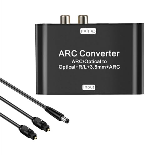 F.QYNing Convertitore audio DAC e ritorno audio HDMI; convertitore estrattore audio HDMI ARC, adattatore ARC/ottico a ottico+R/L+3,5mm+ARC; supporto frequenza di campionamento audio 192KHz; per TV