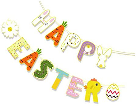 Alasum Osterdeko 2 Sets „frohe Ostern“-banner Stilvolle Osterdekorationen Für Die Party Zu Hause