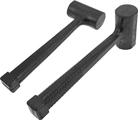 CRILSTYLEO 2 Stk Kugelhammer aus Gummi Hämmer hammer hammer Bundhammer Hammer für Bodenverlegung Schlag werkzeug werzeug Bodenbelag-Hammer rutschfester Gummihammer Fußboden Hammer Stahl Black