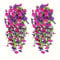 Onmargeen 2pcs Eucalyptus Morning Glory Flowers Artificial Fake Silk Hanging Plants Basket Vine Home Decor