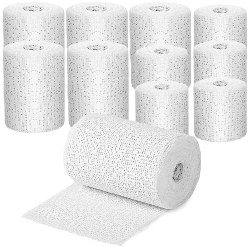 Editbar Juego de 10 rollos de vendaje de yeso para manualidades, 7,5 cm x 2,7 m, 5 cm x 2,7 m, vendas de yeso para regalo, para vendajes de yeso hechos a mano, de secado rápido