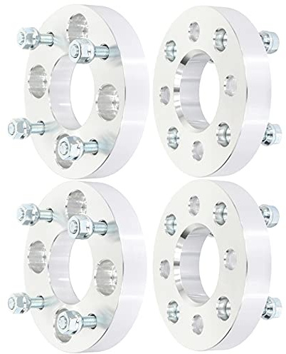 ECCPP 4 Stück 2,5 cm Spurverbreiterung 4 x 4,33 4 x 110 Spurverbreiterung Adapter-Set mit M 10 x 1,25 64 mm Nabenbohrung für 250 2x4 250 4x4 300 2x4 300 2x4 Auto 4 Lug Silber Aluminium