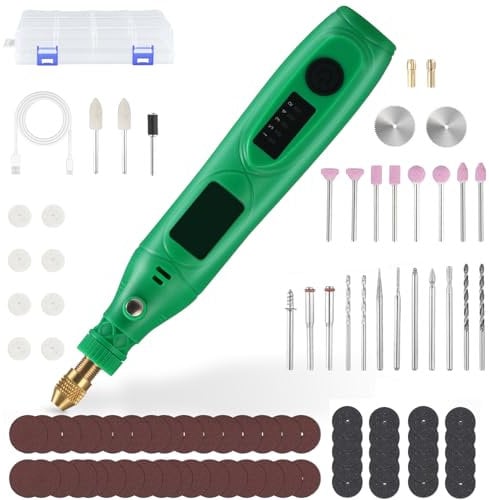 Cordless Rotary Tool Kit, Cordless Mini Rotary Multi Tool with 105pcs Accessories (3600-18000RPM), 3.7V 5 Speed Mini Electric Grinder Type-C for Engraving, Polishing, Drilling, Engraving, DIY Craft