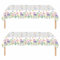 2Pcs 137*274cm Summer Floral Birthday Tablecloth Decorations for Spring Wild Flowers Table Cloth Plastic Floral Disposable Table Cover for Wedding, Afternoon Tea, Baby Shower Party Table Decor