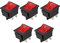Xiniy 5X Rosse Luci Illuminato 4 Pin DPST ON/OFF Interruttore A Bilanciere 16A 20A 250V AC