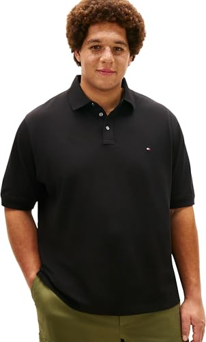 Tommy Hilfiger Herren Poloshirt Kurzarm Regular Fit, Schwarz (Black), 3XLT