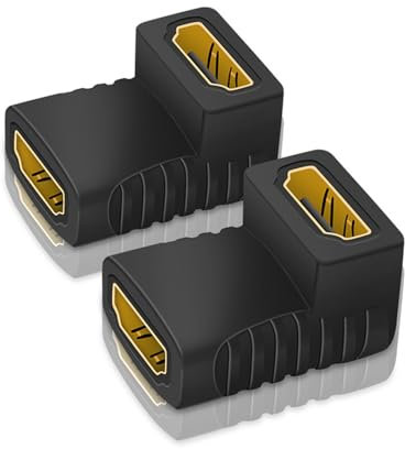 Adattatore HDMI 90° femmina-femmina con connettore diretto